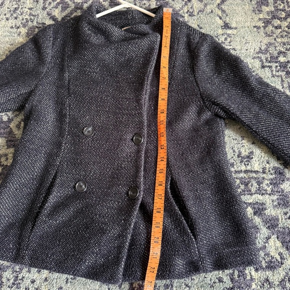 Navy Blue Pebbled Women’s LOFT Small Petite NWOT Peacot Heavyweight Winterwear - Picture 9 of 10